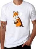 Fox Silhouette Moon Graphic Tee