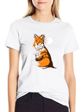 Fox Silhouette Moon Graphic Tee