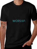 Eat Sleep Worship Repeat Black T-Shirt