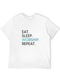 Eat Sleep Worship Repeat Black T-Shirt