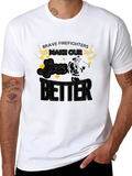 Brave Firefighters Graphic Tee - Black