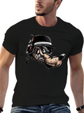 Black Wolf Cartoon Graphic T-Shirt
