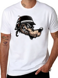 Black Wolf Cartoon Graphic T-Shirt