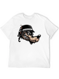 Black Wolf Cartoon Graphic T-Shirt
