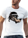 Black Wolf Cartoon Graphic T-Shirt