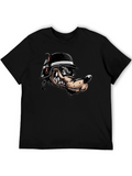 Black Wolf Cartoon Graphic T-Shirt