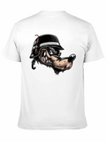 Black Wolf Cartoon Graphic T-Shirt