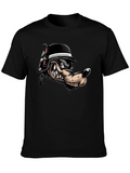 Black Wolf Cartoon Graphic T-Shirt