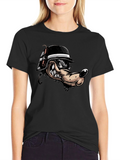 Black Wolf Cartoon Graphic T-Shirt