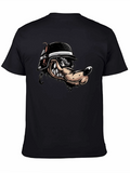 Black Wolf Cartoon Graphic T-Shirt