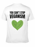 Veganism T-Shirt Leaf Heart Black Tee