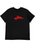 Black Flaming Horse Graphic T-Shirt