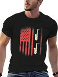 American Flag Saxophone Graphic Tee