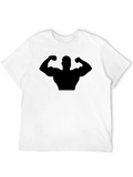 Bodybuilder Graphic Tee - Black Cotton Gym Shirt