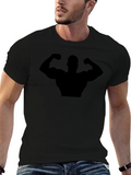 Bodybuilder Graphic Tee - Black Cotton Gym Shirt