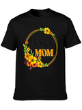 Blessed Mom Floral Graphic T-Shirt