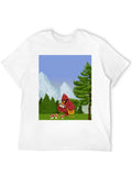 Cartoon Bird Graphic T-Shirt
