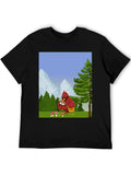 Cartoon Bird Graphic T-Shirt