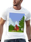 Cartoon Bird Graphic T-Shirt