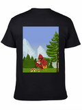Cartoon Bird Graphic T-Shirt