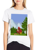 Cartoon Bird Graphic T-Shirt