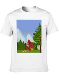 Cartoon Bird Graphic T-Shirt