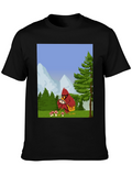 Cartoon Bird Graphic T-Shirt