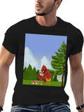 Cartoon Bird Graphic T-Shirt