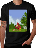 Cartoon Bird Graphic T-Shirt