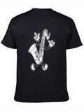 Cartoon Saxophone Black T-Shirt