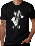 Cartoon Saxophone Black T-Shirt