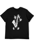 Cartoon Saxophone Black T-Shirt