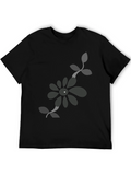 Mens Black T-Shirt with Floral Design