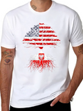 USA Roots Poland Flag T-Shirt