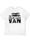 Rolling Camper Van Black Graphic T-Shirt