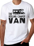 Rolling Camper Van Black Graphic T-Shirt