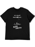 Kite Surfing Heartbeat Graphic T-Shirt