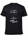Kite Surfing Heartbeat Graphic T-Shirt
