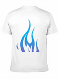 Cool Blue Flame Graphic Black T-Shirt