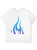 Cool Blue Flame Graphic Black T-Shirt