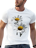 Daisy Flower Graphic Print Black T-Shirt