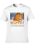 Respect the Groundhog American Flag T-Shirt