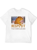Respect the Groundhog American Flag T-Shirt