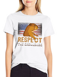 Respect the Groundhog American Flag T-Shirt