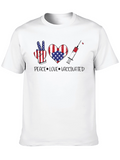 Peace Love Vaccinated USA Flag T-Shirt