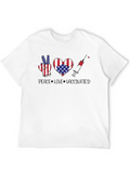 Peace Love Vaccinated USA Flag T-Shirt