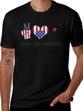 Peace Love Vaccinated USA Flag T-Shirt
