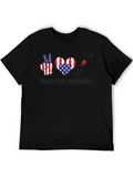 Peace Love Vaccinated USA Flag T-Shirt