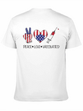 Peace Love Vaccinated USA Flag T-Shirt