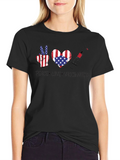 Peace Love Vaccinated USA Flag T-Shirt